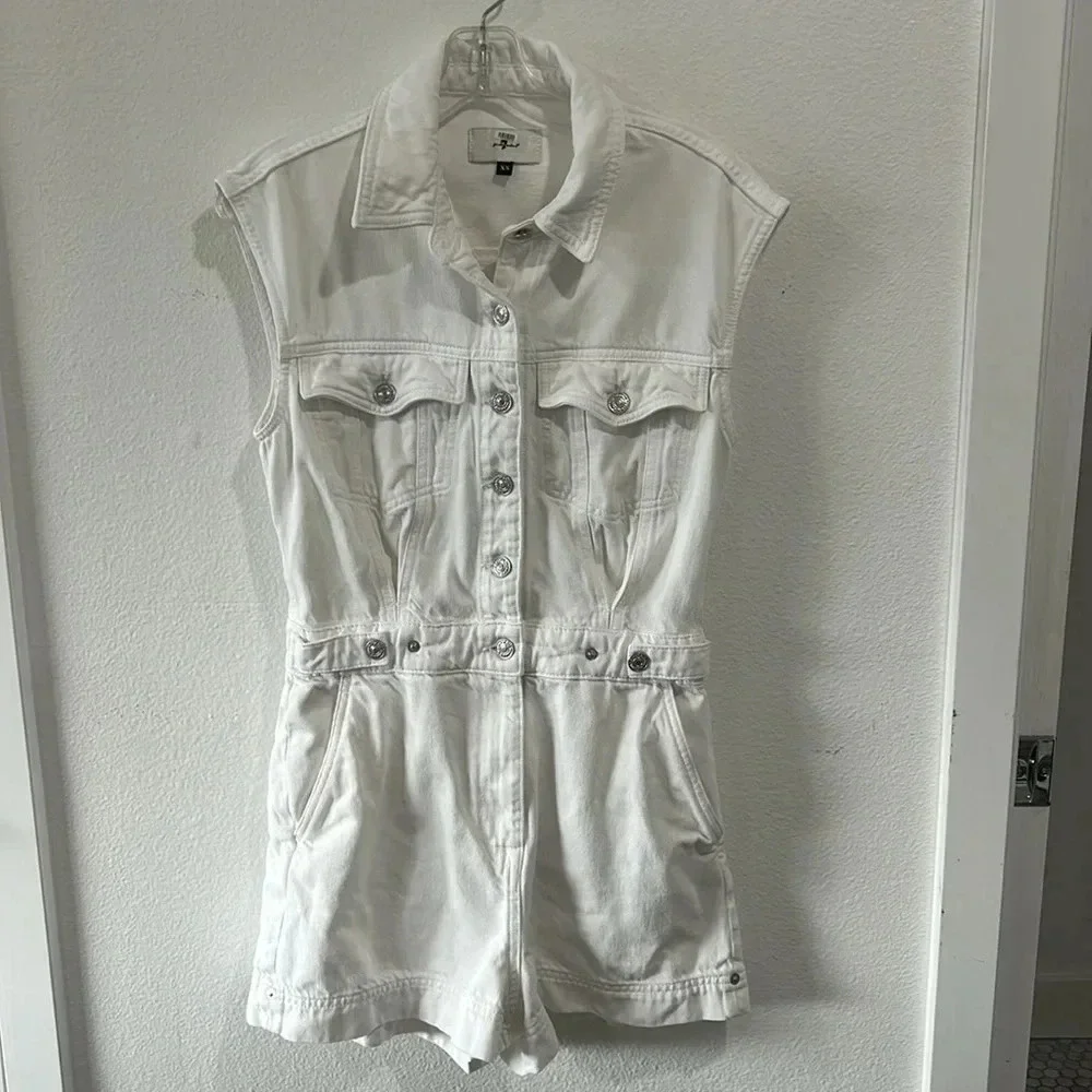 7 For All Mankind Sleeveless Balloon Romper, RTR - Picture 5 of 9